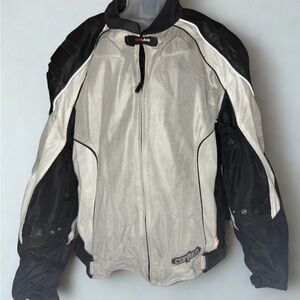 Men's Black and Gray Motorcycle Jacket